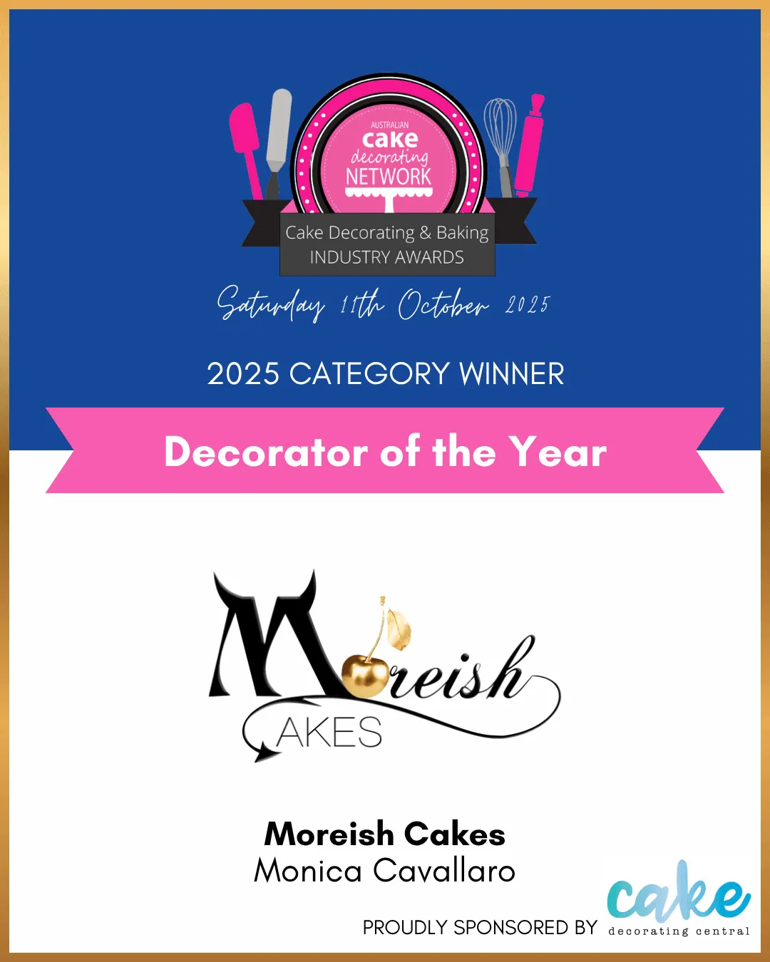 2025 ACDN Awards Decorator of the Year category winner card