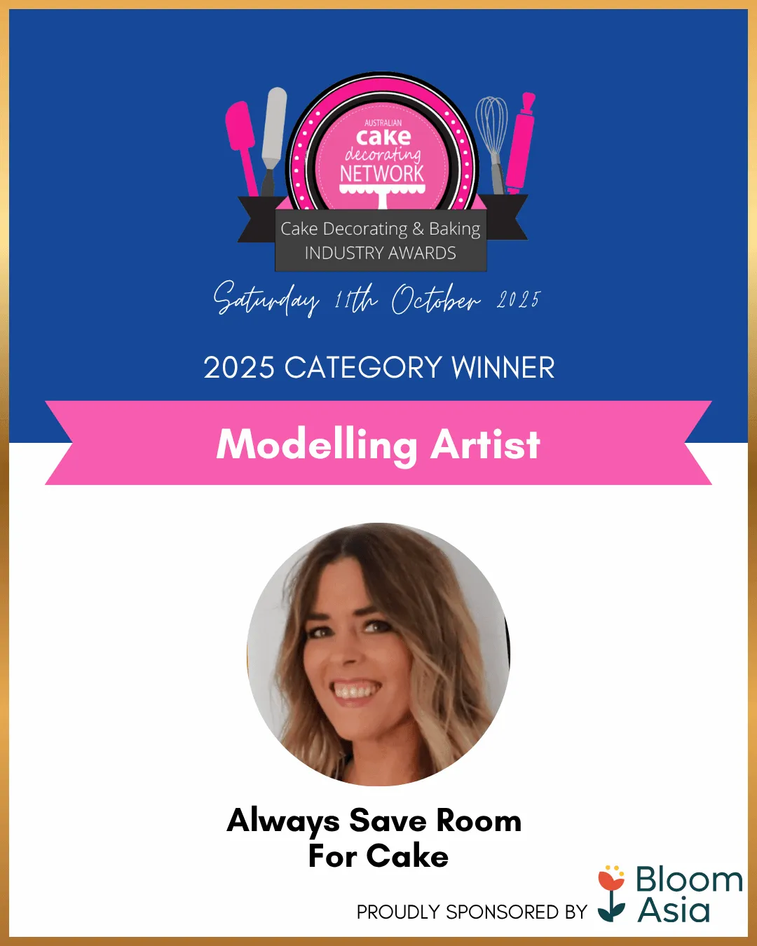 2025 ACDN Awards Modelling Artist category winner card