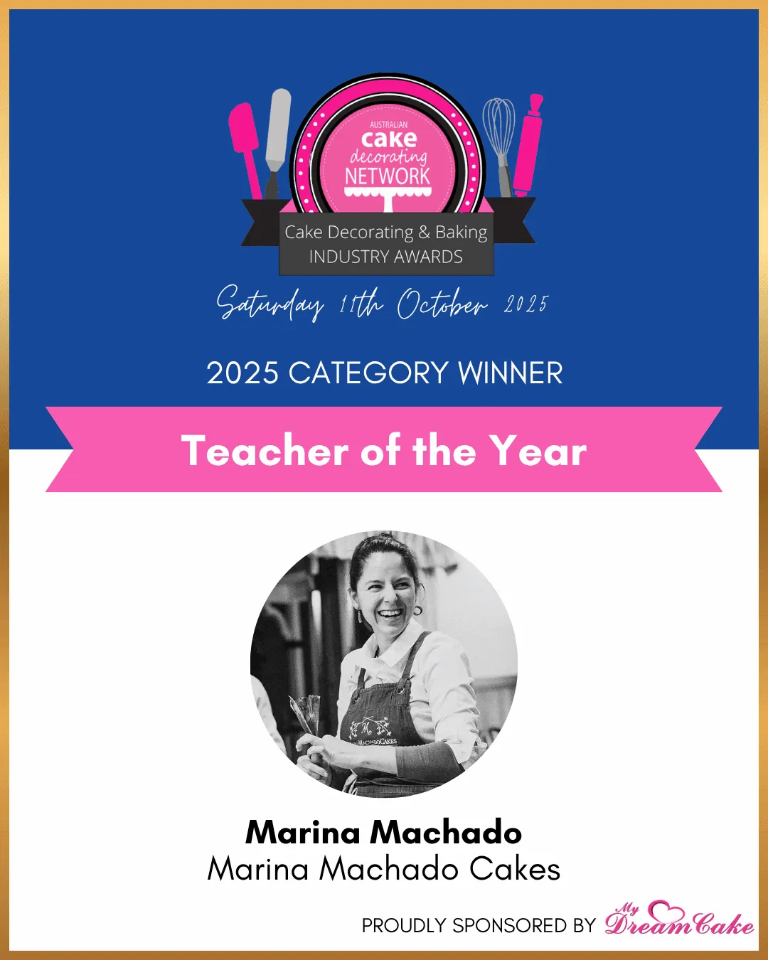 2025 ACDN Awards Teacher of the Year category winner card