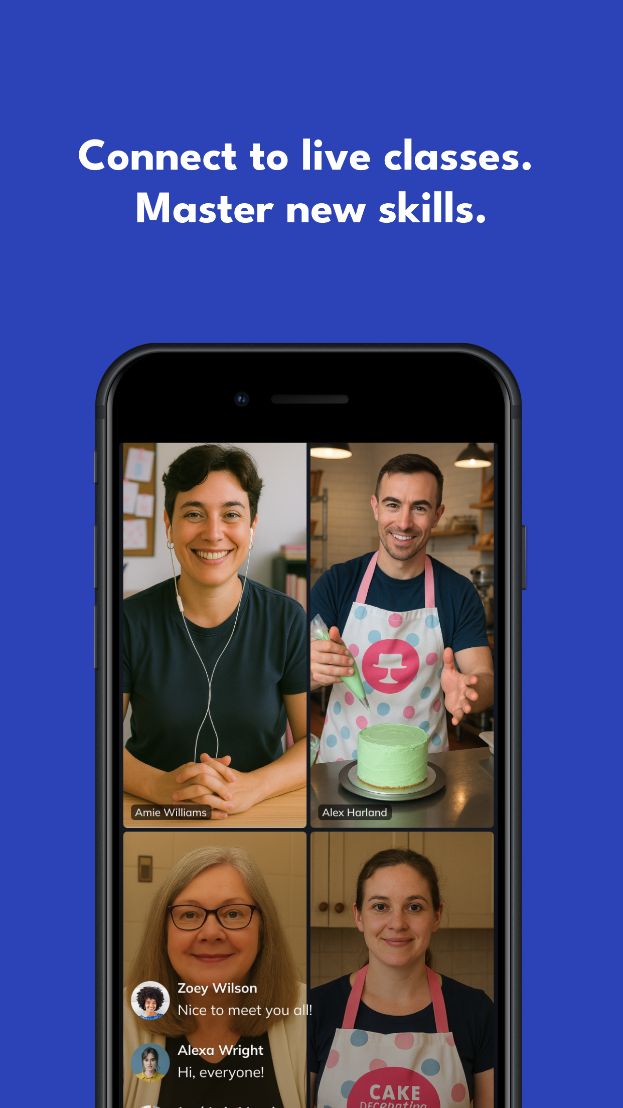 A live class playing in the Cake! app