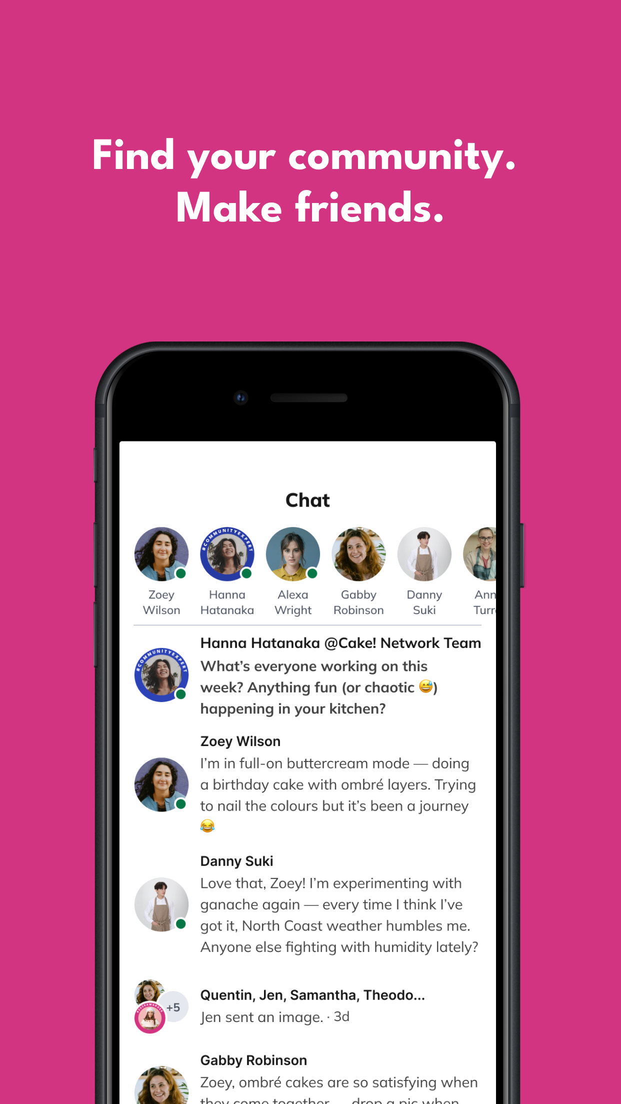 The Cake! app community chat