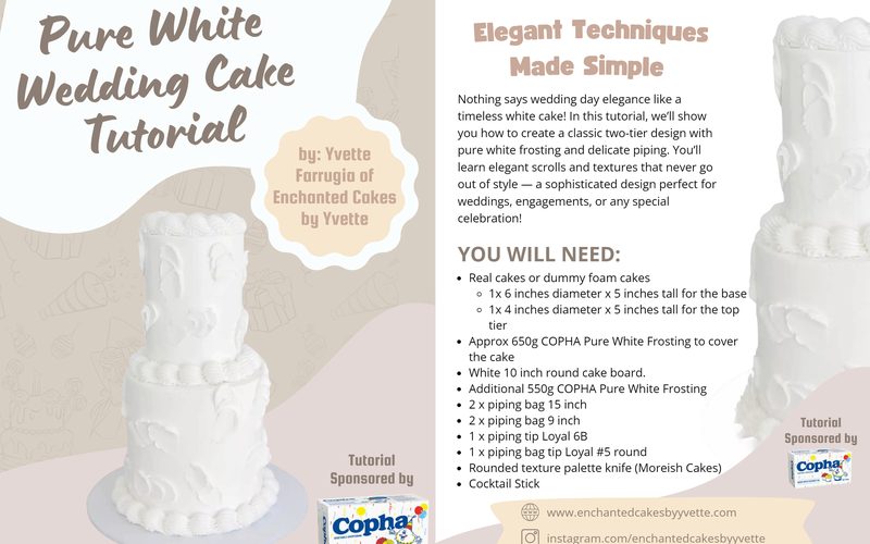 Pure White Wedding Cake Tutorial - opener spread
