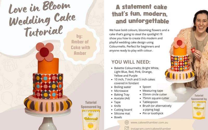 Love in Bloom Wedding Cake Tutorial - opener spread