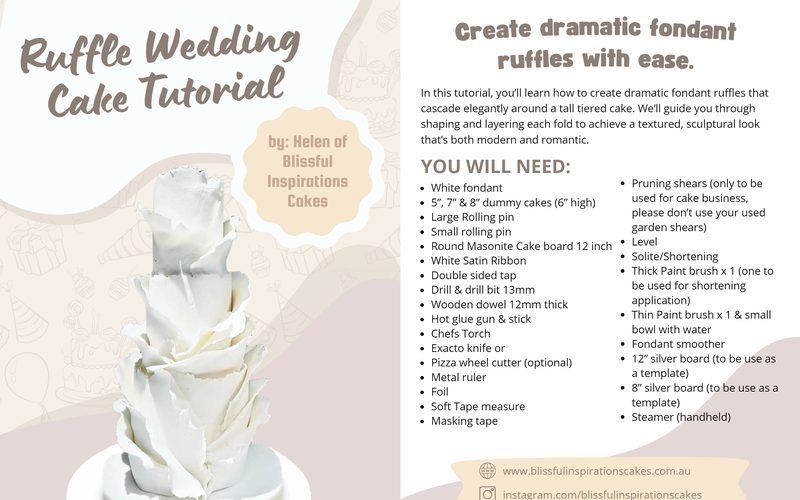 Ruffle Wedding Cake Tutorial - opener spread
