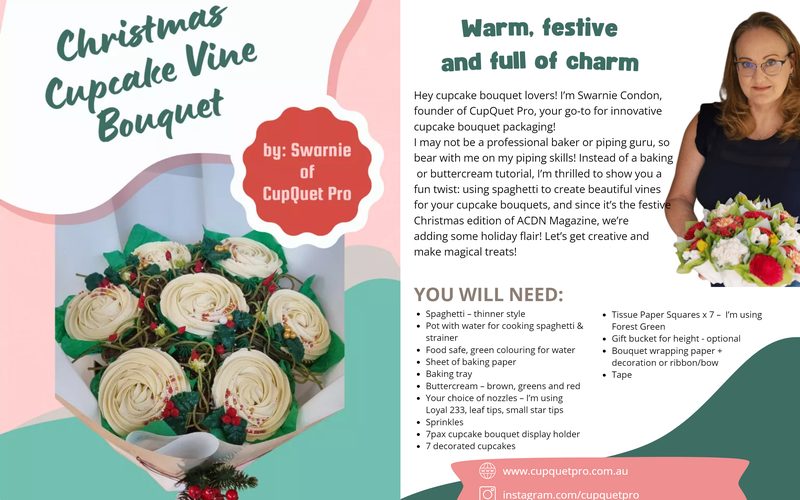 Christmas Cupcake Vine Bouquet Tutorial - opener spread