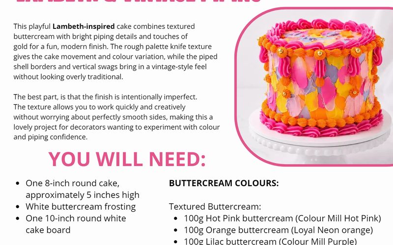 Textured Lambeth Cake - opener spread